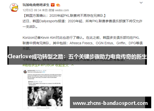 Clearlove成功转型之路：五个关键步骤助力电竞传奇的新生